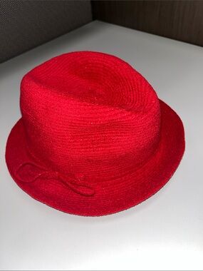 August Hats Women's Red Knit Fedora Hat
